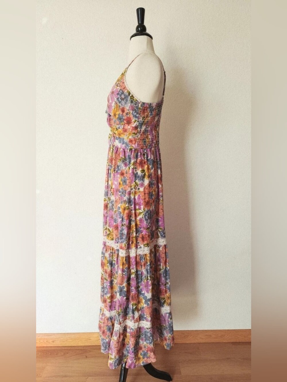 Floral Tie-Front Maxi Dress in Pink and Multi - Picture 2 of 4